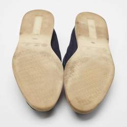 Pre Owned Loro Piana Navy Blue Suede Summer Charms Walk Loafers Size 36