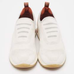 Loro Piana White Knit Fabric 360 Flexy Walker Sneakers Size 37