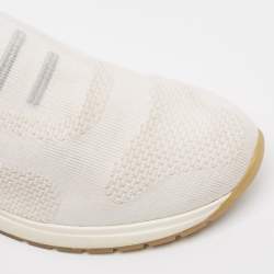 Loro Piana White Knit Fabric 360 Flexy Walker Sneakers Size 37