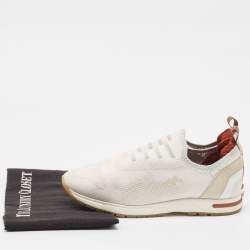 Loro Piana White Knit Fabric 360 Flexy Walker Sneakers Size 37