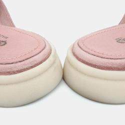 Pre Owned Loro Piana Pink Suede Mules Size 36