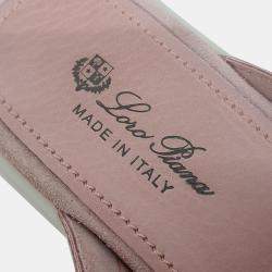Pre Owned Loro Piana Pink Suede Mules Size 36