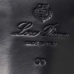 Pre Owned Loro Piana Black Leather Rebecca Pointed Toe Slingback Pumps Size 39