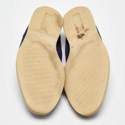 Pre Owned Loro Piana Navy Blue Suede Summer Charms Walk Loafers Size 39.5