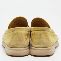 Pre Owned Loro Piana Yellow Suede Summer Charms Walk Loafers Size 35.5
