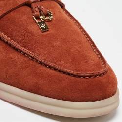 Pre Owned Loro Piana Brown Suede Charms Walk Babouche Mules Size 37