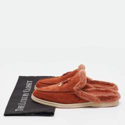 Pre Owned Loro Piana Brown Suede Charms Walk Babouche Mules Size 37