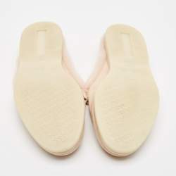 Pre Owned Loro Piana Peach Suede Babouche Charms Walk Flat Mules Size 37