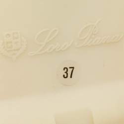 Pre Owned Loro Piana Peach Suede Babouche Charms Walk Flat Mules Size 37