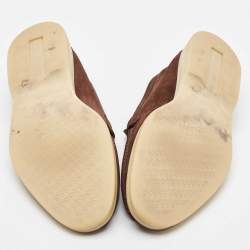 Pre Owned Loro Piana Brown Suede Summer Charms Walk Loafers Size 39.5