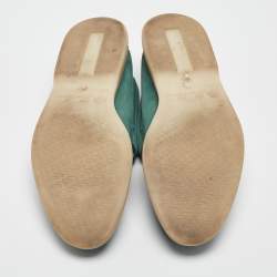 Pre Owned Loro Piana Green Suede Summer Charms Walk Loafers Size 39.5