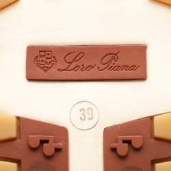 Pre Owned Loro Piana Black Knit Fabric and Leather 360 LP Flexy Walk Sneakers Size 39