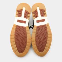 Pre Owned Loro Piana Black Knit Fabric and Leather 360 LP Flexy Walk Sneakers Size 39