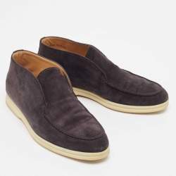 Pre Owned Loro Piana Black Suede Open Walk Ankle Length Boots Size 36.5