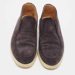 Pre Owned Loro Piana Black Suede Open Walk Ankle Length Boots Size 36.5