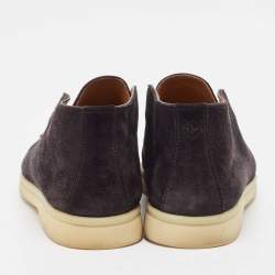 Pre Owned Loro Piana Black Suede Open Walk Ankle Length Boots Size 36.5