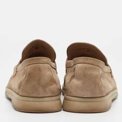 Pre Owned Loro Piana Beige Suede Summer Charms Walk Loafers Size 38