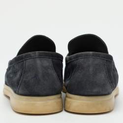 Pre Owned Loro Piana Blue Suede Summer Charms Walk Loafers Size 37