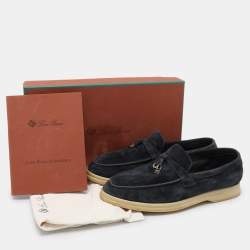 Pre Owned Loro Piana Blue Suede Summer Charms Walk Loafers Size 37
