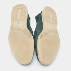 Pre Owned Loro Piana Green Suede Summer Charms Walk Loafers Size 38.5