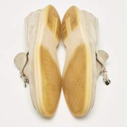 Pre Owned Loro Piana Beige Suede Summer Charms Walk Loafers Size 41.5