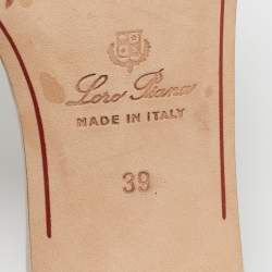 Pre Owned Loro Piana Cream Ostrich Leather Summer Charms Slide Sandals Size  39