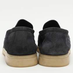 Pre Owned Loro Piana Navy Blue Suede Summer Charms Walk Loafers Size 39