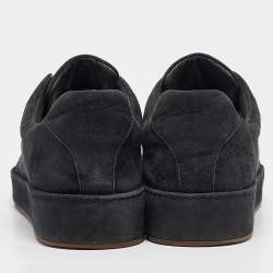 Loro Piana Black Suede Nuages Lace Up Sneakers Size 39