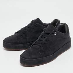 Loro Piana Black Suede Nuages Lace Up Sneakers Size 39