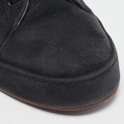 Loro Piana Black Suede Nuages Lace Up Sneakers Size 39