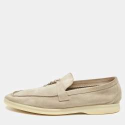 Loro Piana Grey Suede Summer Charms Walk Loafers Size 40