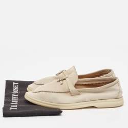 Pre Owned Loro Piana Grey Suede Summer Charms Walk Loafers Size 39