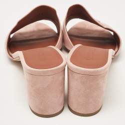 Pre Owned Loro Piana Pink Suede Summer Charms Walk Slide Sandals Size 40