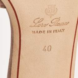 Pre Owned Loro Piana Pink Suede Summer Charms Walk Slide Sandals Size 40