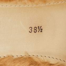 Pre Owned Loro Piana Beige Suede Fur Babouche Charms Walk Mules Size 38.5