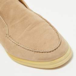 Pre Owned Loro Piana Beige Suede Open Walk Loafers Size 36