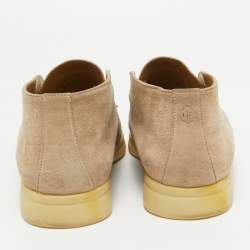 Pre Owned Loro Piana Beige Suede Open Walk Loafers Size 36