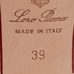 Pre Owned Loro Piana Green Suede Summer Charms Walk Slide Sandals Size 39