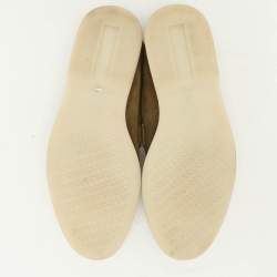 Pre Owned Loro Piana Olive Green Suede Summer Charms Walk Loafers Size 36