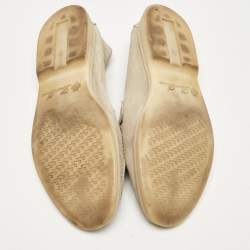 Pre Owned Loro Piana Pale Green Suede Summer Charms Walk Loafers Size 36.5