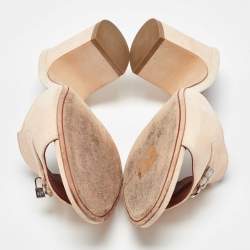 Pre Owned Loro Piana Beige Suede Summer Charms Slide Sandals Size 39