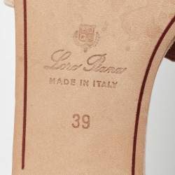 Pre Owned Loro Piana Beige Suede Summer Charms Slide Sandals Size 39