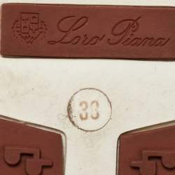 Pre Owned Loro Piana Brown Knit Fabric 360 LP Flexy Walk Low Top Sneakers Size 38