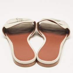 Pre Owned Loro Piana Grey Suede Summer Charms Mules Size 37