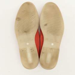 Pre Owned Loro Piana Orange Suede Summer Charms Walk Loafers Size 38