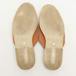 Pre Owned Loro Piana Orange Suede Babouche Charms Walk Mules Size 38