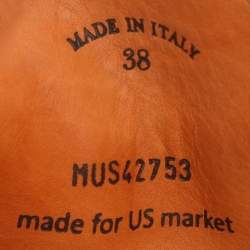 Pre Owned Loro Piana Orange Suede Babouche Charms Walk Mules Size 38