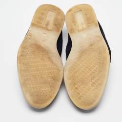 Pre Owned Loro Piana Navy Blue Nubuck Leather Summer Charms Walk Loafers Size 36