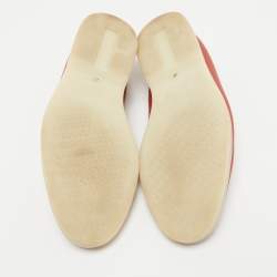 Pre Owned Loro Piana Red Leather Summer Walk Loafers Size 35