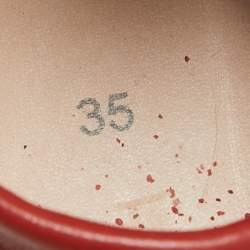 Pre Owned Loro Piana Red Leather Summer Walk Loafers Size 35